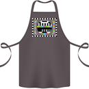 TV Test Pattern as Worn by Cotton Apron 100% Organic Dark Grey