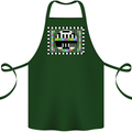 TV Test Pattern as Worn by Cotton Apron 100% Organic Forest Green