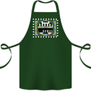 TV Test Pattern as Worn by Cotton Apron 100% Organic Forest Green
