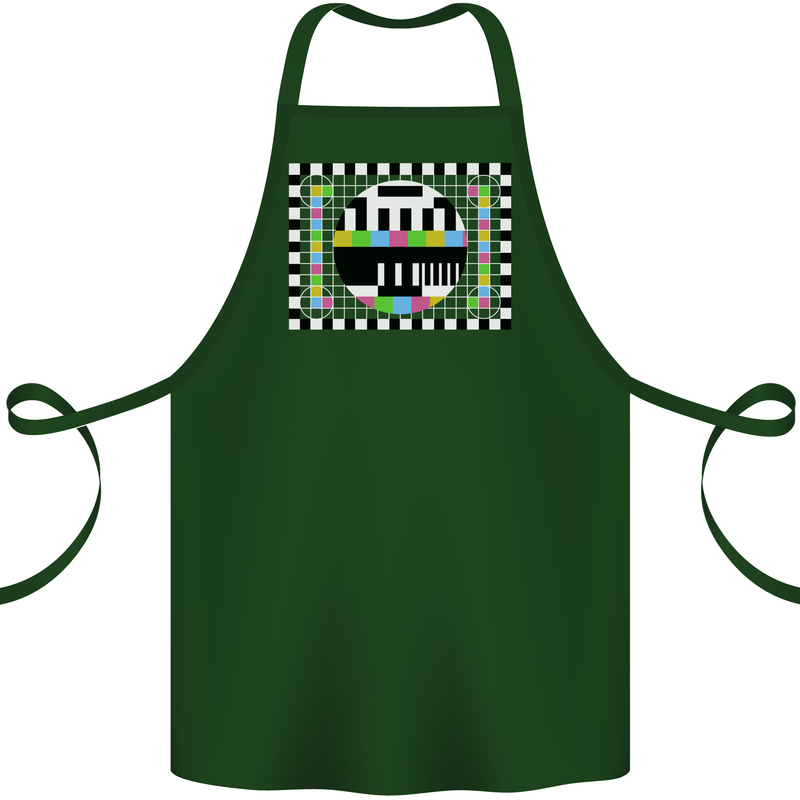 TV Test Pattern as Worn by Cotton Apron 100% Organic Forest Green