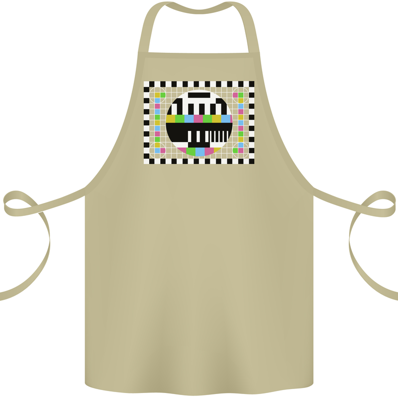 TV Test Pattern as Worn by Cotton Apron 100% Organic Khaki