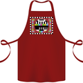 TV Test Pattern as Worn by Cotton Apron 100% Organic Maroon