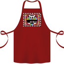 TV Test Pattern as Worn by Cotton Apron 100% Organic Maroon