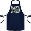 TV Test Pattern as Worn by Cotton Apron 100% Organic Navy Blue