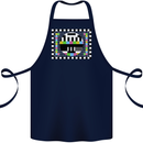 TV Test Pattern as Worn by Cotton Apron 100% Organic Navy Blue