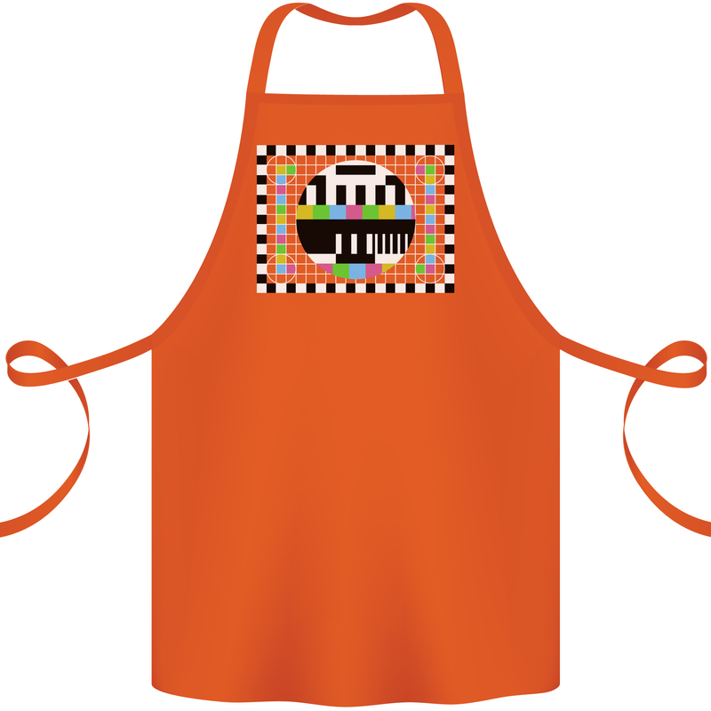 TV Test Pattern as Worn by Cotton Apron 100% Organic Orange