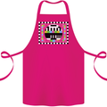 TV Test Pattern as Worn by Cotton Apron 100% Organic Pink