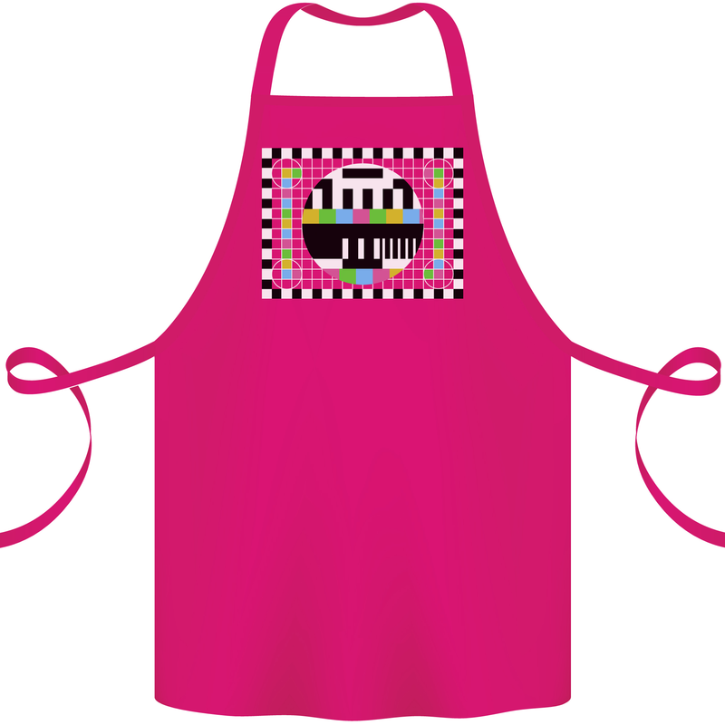 TV Test Pattern as Worn by Cotton Apron 100% Organic Pink