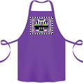 TV Test Pattern as Worn by Cotton Apron 100% Organic Purple