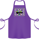 TV Test Pattern as Worn by Cotton Apron 100% Organic Purple