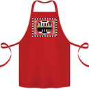TV Test Pattern as Worn by Cotton Apron 100% Organic Red
