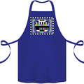 TV Test Pattern as Worn by Cotton Apron 100% Organic Royal Blue