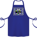 TV Test Pattern as Worn by Cotton Apron 100% Organic Royal Blue