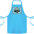 TV Test Pattern as Worn by Cotton Apron 100% Organic Turquoise