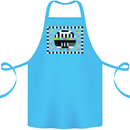 TV Test Pattern as Worn by Cotton Apron 100% Organic Turquoise