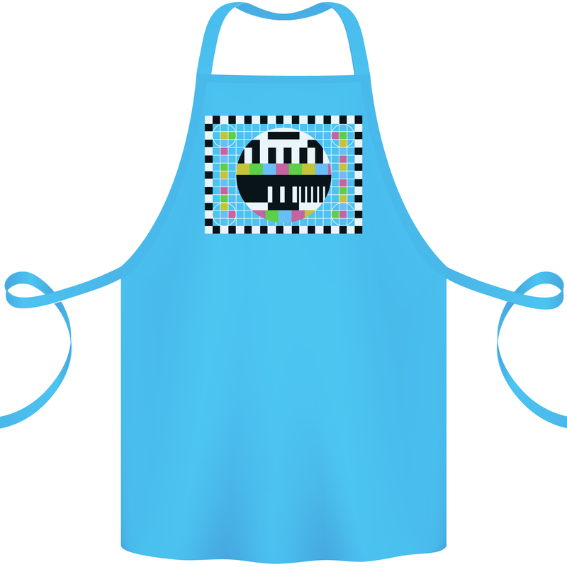 TV Test Pattern as Worn by Cotton Apron 100% Organic Turquoise
