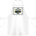 TV Test Pattern as Worn by Cotton Apron 100% Organic White