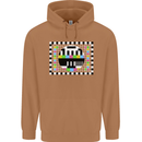 TV Test Pattern as Worn by Mens 80% Cotton Hoodie Caramel Latte