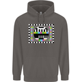 TV Test Pattern as Worn by Mens 80% Cotton Hoodie Charcoal
