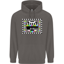 TV Test Pattern as Worn by Mens 80% Cotton Hoodie Charcoal
