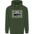 TV Test Pattern as Worn by Mens 80% Cotton Hoodie Forest Green