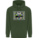 TV Test Pattern as Worn by Mens 80% Cotton Hoodie Forest Green