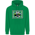 TV Test Pattern as Worn by Mens 80% Cotton Hoodie Irish Green