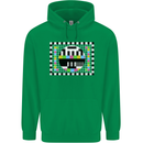 TV Test Pattern as Worn by Mens 80% Cotton Hoodie Irish Green