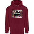 TV Test Pattern as Worn by Mens 80% Cotton Hoodie Maroon