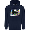 TV Test Pattern as Worn by Mens 80% Cotton Hoodie Navy Blue