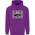 TV Test Pattern as Worn by Mens 80% Cotton Hoodie Purple