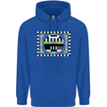 TV Test Pattern as Worn by Mens 80% Cotton Hoodie Royal Blue