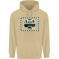 TV Test Pattern as Worn by Mens 80% Cotton Hoodie Sand