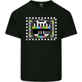 TV Test Pattern as Worn by Mens Cotton T-Shirt Tee Top Black