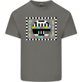 TV Test Pattern as Worn by Mens Cotton T-Shirt Tee Top Charcoal