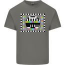 TV Test Pattern as Worn by Mens Cotton T-Shirt Tee Top Charcoal