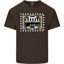 TV Test Pattern as Worn by Mens Cotton T-Shirt Tee Top Dark Chocolate