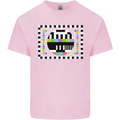 TV Test Pattern as Worn by Mens Cotton T-Shirt Tee Top Light Pink