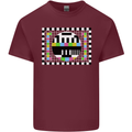 TV Test Pattern as Worn by Mens Cotton T-Shirt Tee Top Maroon