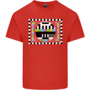 TV Test Pattern as Worn by Mens Cotton T-Shirt Tee Top Red