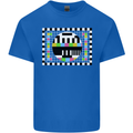TV Test Pattern as Worn by Mens Cotton T-Shirt Tee Top Royal Blue