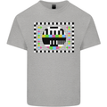 TV Test Pattern as Worn by Mens Cotton T-Shirt Tee Top Sports Grey