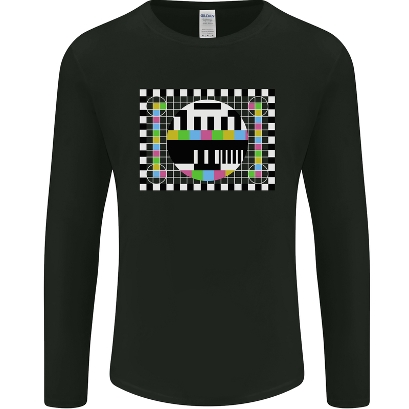 TV Test Pattern as Worn by Mens Long Sleeve T-Shirt Black