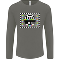 TV Test Pattern as Worn by Mens Long Sleeve T-Shirt Charcoal