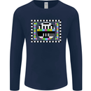 TV Test Pattern as Worn by Mens Long Sleeve T-Shirt Navy Blue