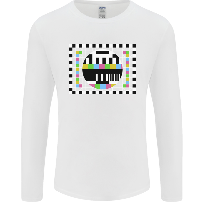 TV Test Pattern as Worn by Mens Long Sleeve T-Shirt White