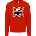 TV Test Pattern as Worn by Mens Sweatshirt Jumper Bright Red
