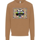 TV Test Pattern as Worn by Mens Sweatshirt Jumper Caramel Latte