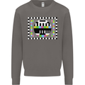 TV Test Pattern as Worn by Mens Sweatshirt Jumper Charcoal