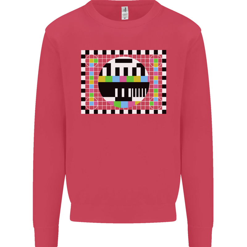 TV Test Pattern as Worn by Mens Sweatshirt Jumper Heliconia